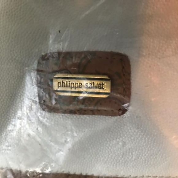 NEW: Philippe Salvet, Small White & Tan Purse - Picture 6 of 10